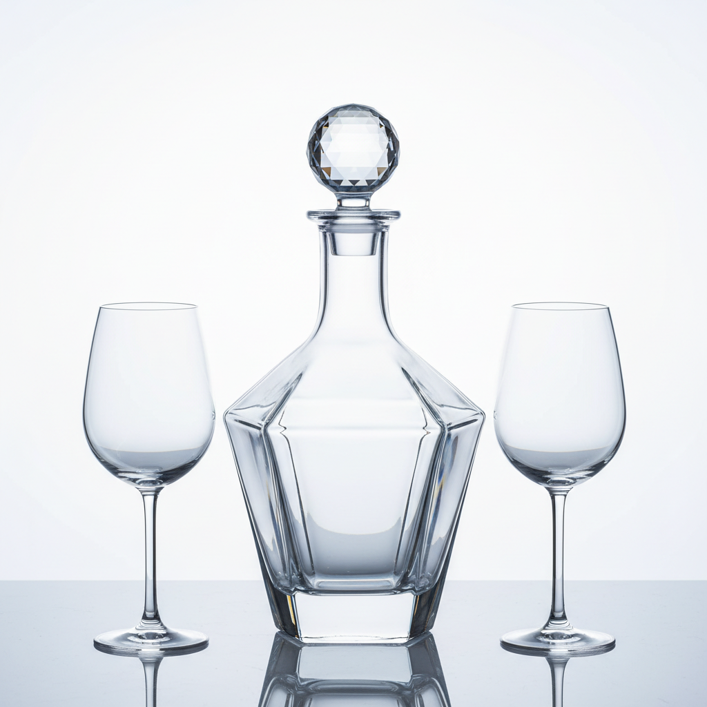 Set de decantador de cristal de lujo con copas
